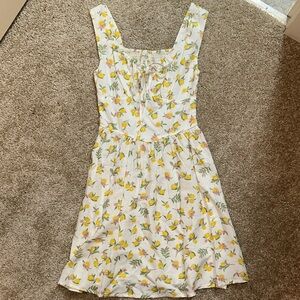 Lemon Print Sleeveless corset Dress